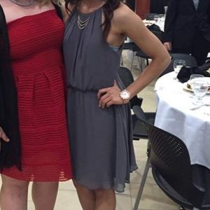 Grey Halter A-Line Dress